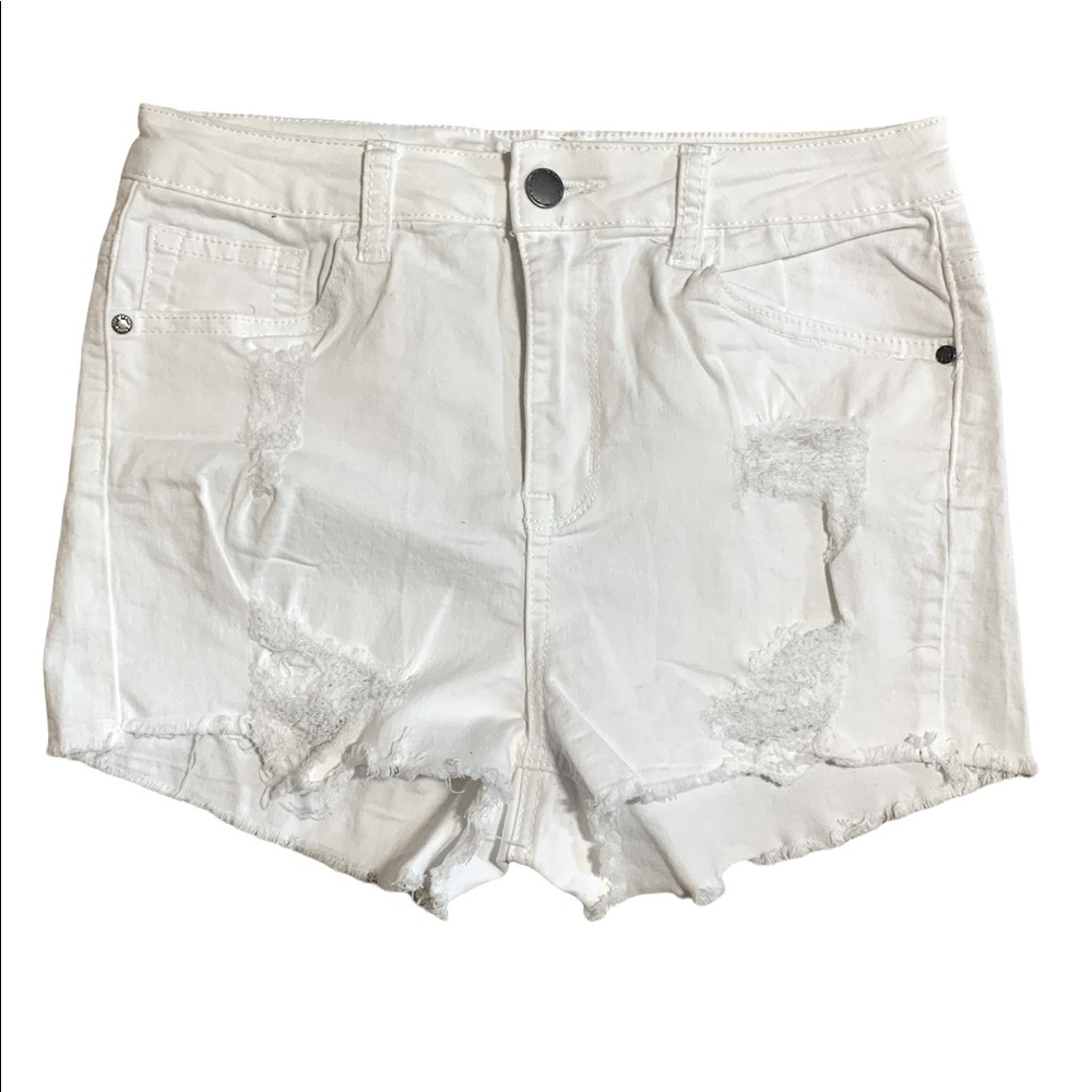 3/$30 White high waist stretch denim shorts